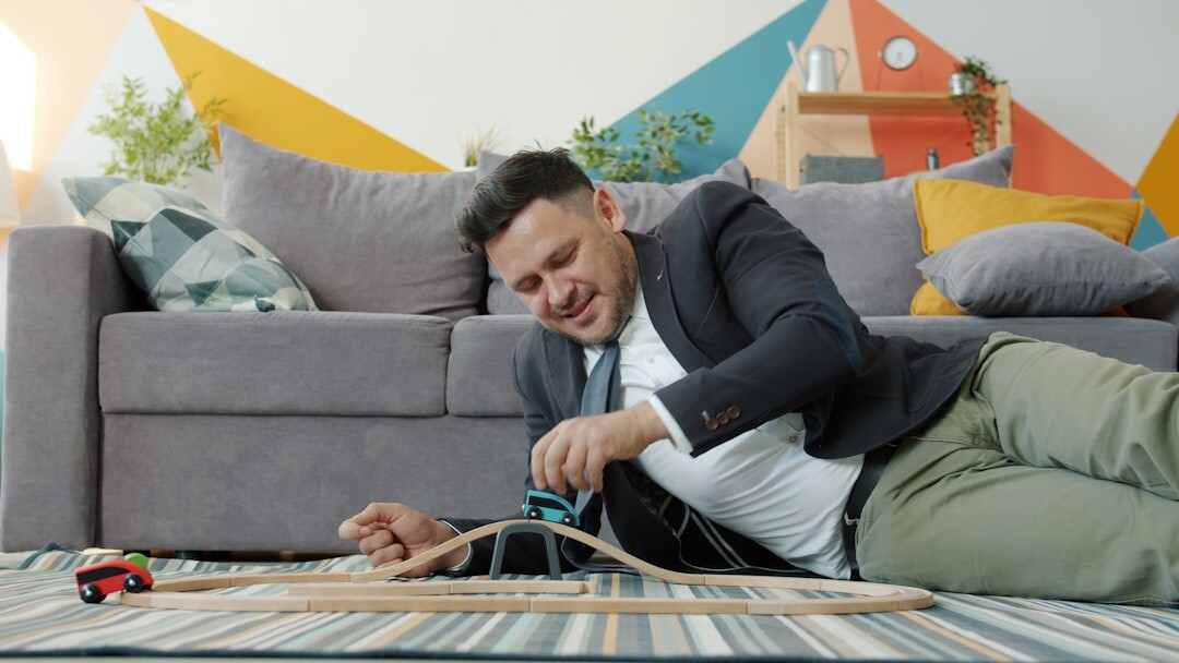 man relaxing at home
